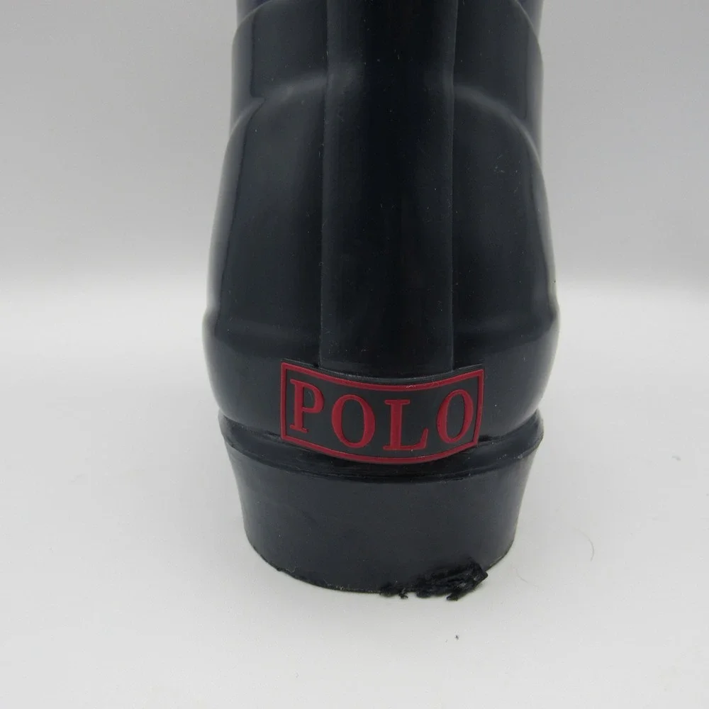Polo Ralph Lauren Rain Boots Kids 2 Navy Blue Excellent Waterproof Big Pony Logo